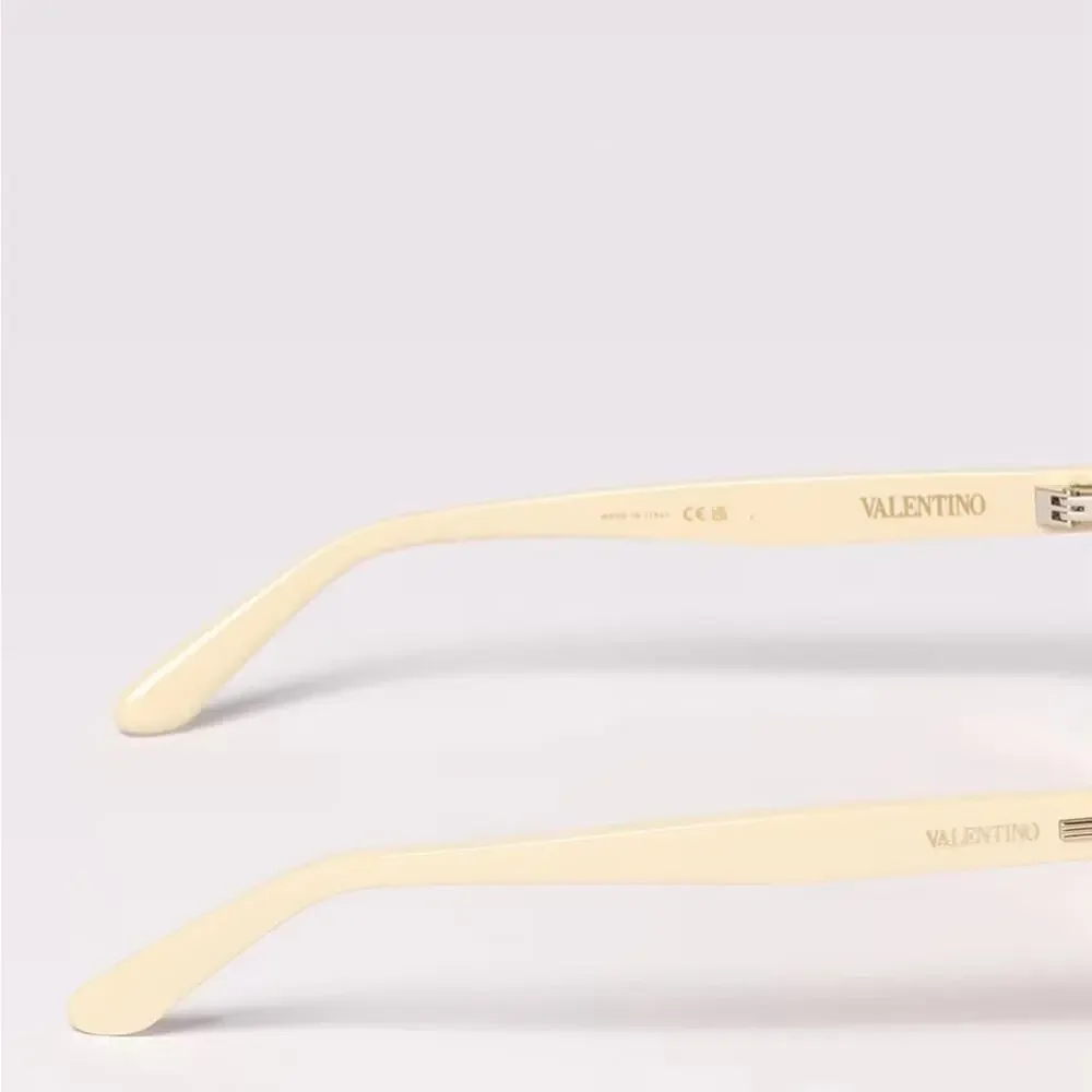 New! Valentino VLS 177C Cream Sunglasses with Orange Lenses, Authentic